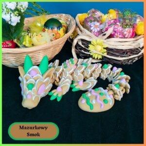 Figurka Mazurkowy Smok – Imponujący Strażnik Wielkanocy | Ruchoma Magia 3D