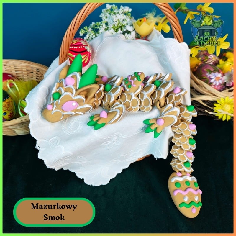 Figurka Mazurkowy Smok – Imponujący Strażnik Wielkanocy | Ruchoma Magia 3D - obrazek 3