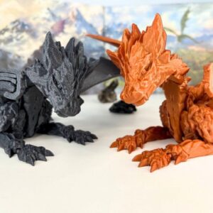 Kamienny Smok Przegubowy (różne kolory, ze skrzydłami, 29.5cm)