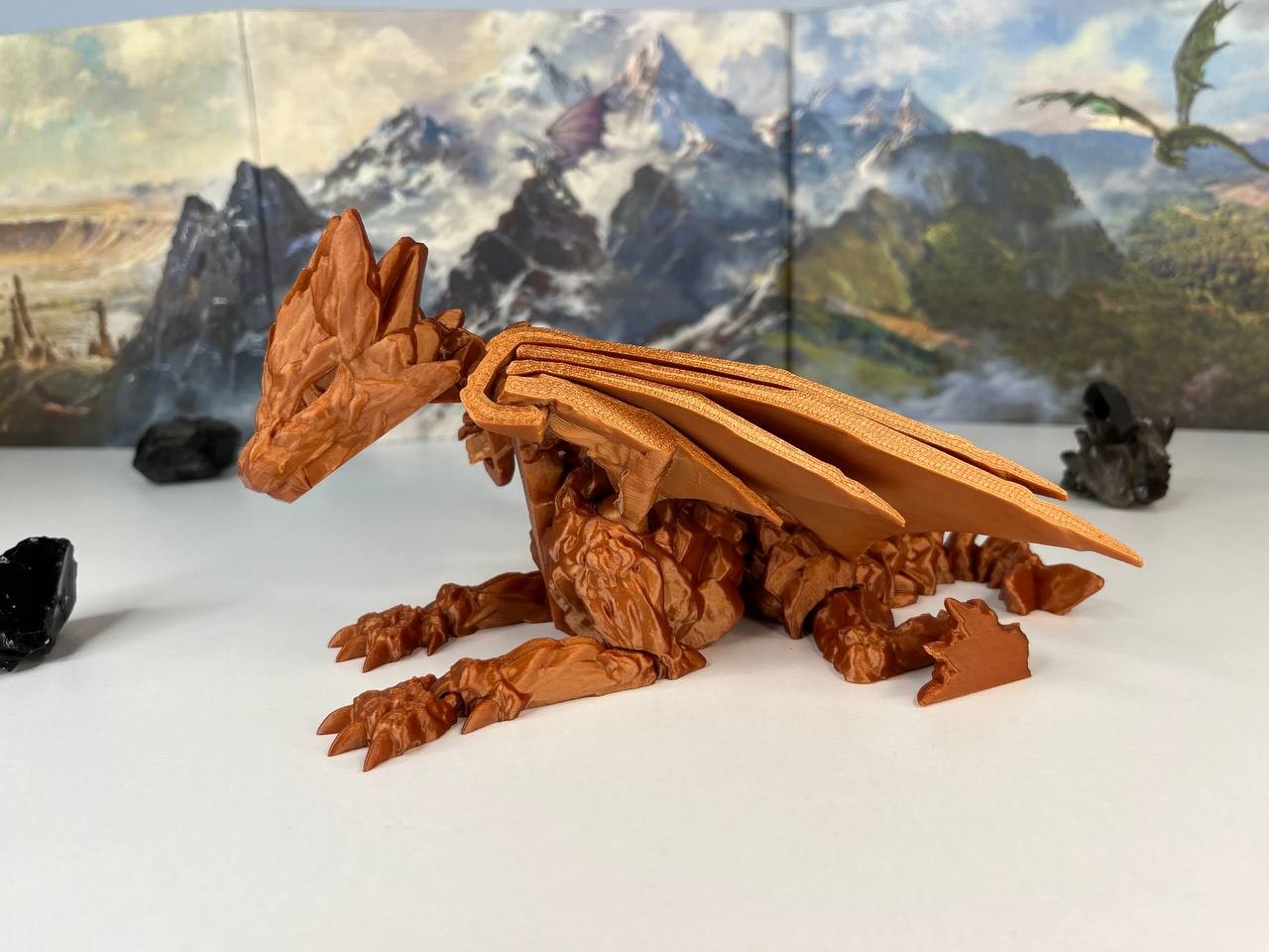 Kamienny Smok Przegubowy (różne kolory, ze skrzydłami, 29.5cm) - obrazek 10