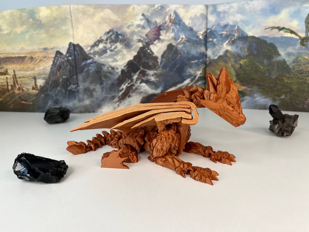 Kamienny Smok Przegubowy (różne kolory, ze skrzydłami, 29.5cm) - obrazek 11