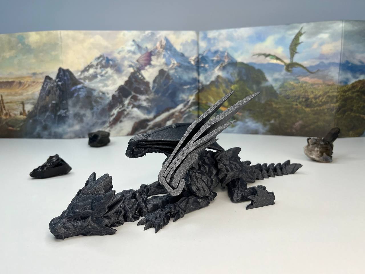 Kamienny Smok Przegubowy (różne kolory, ze skrzydłami, 29.5cm) - obrazek 5