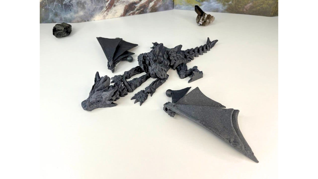 Kamienny Smok Przegubowy (różne kolory, ze skrzydłami, 29.5cm) - obrazek 7