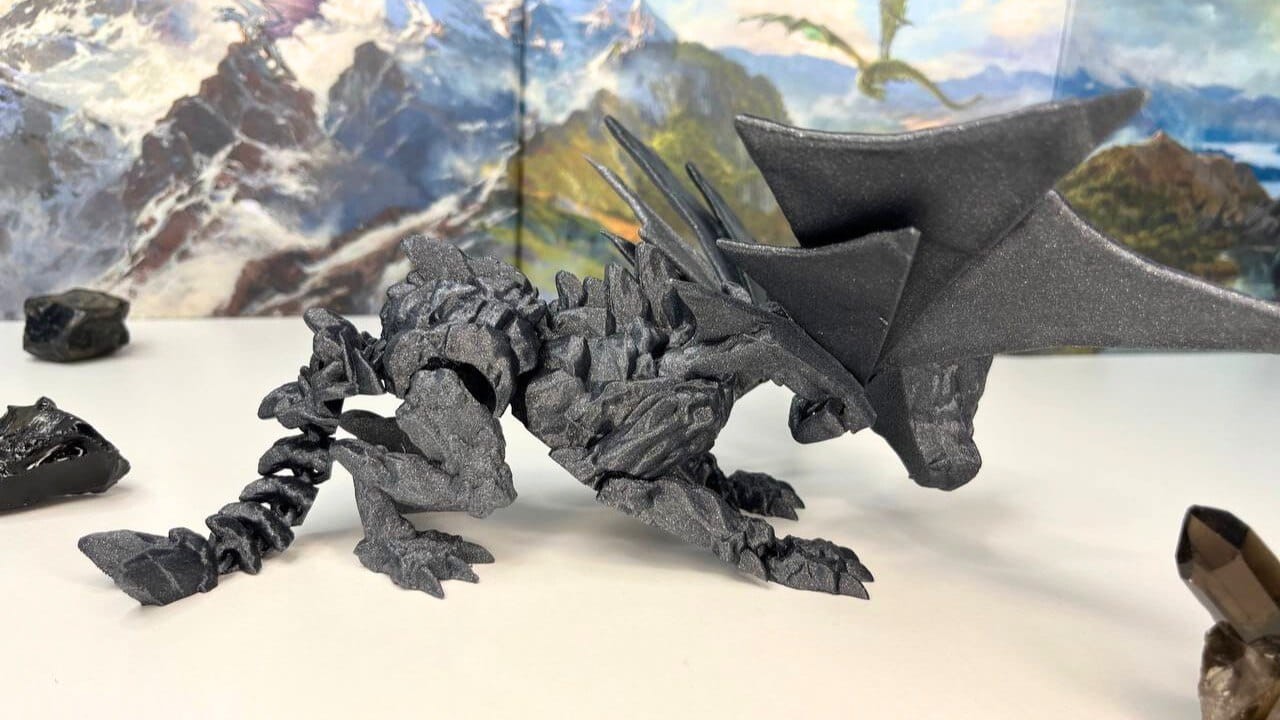 Kamienny Smok Przegubowy (różne kolory, ze skrzydłami, 29.5cm) - obrazek 4