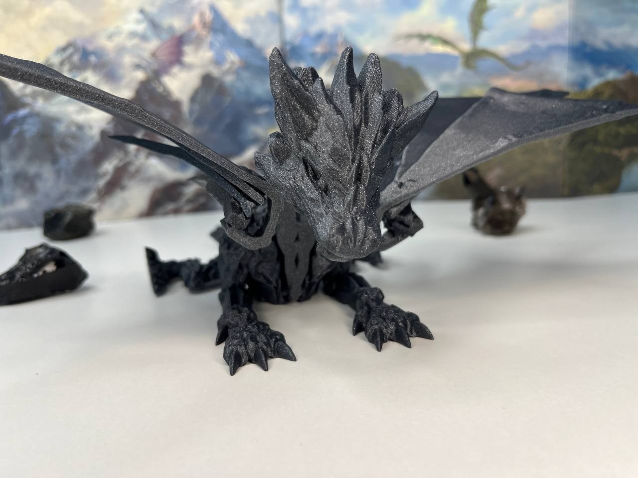 Kamienny Smok Przegubowy (różne kolory, ze skrzydłami, 29.5cm) - obrazek 3