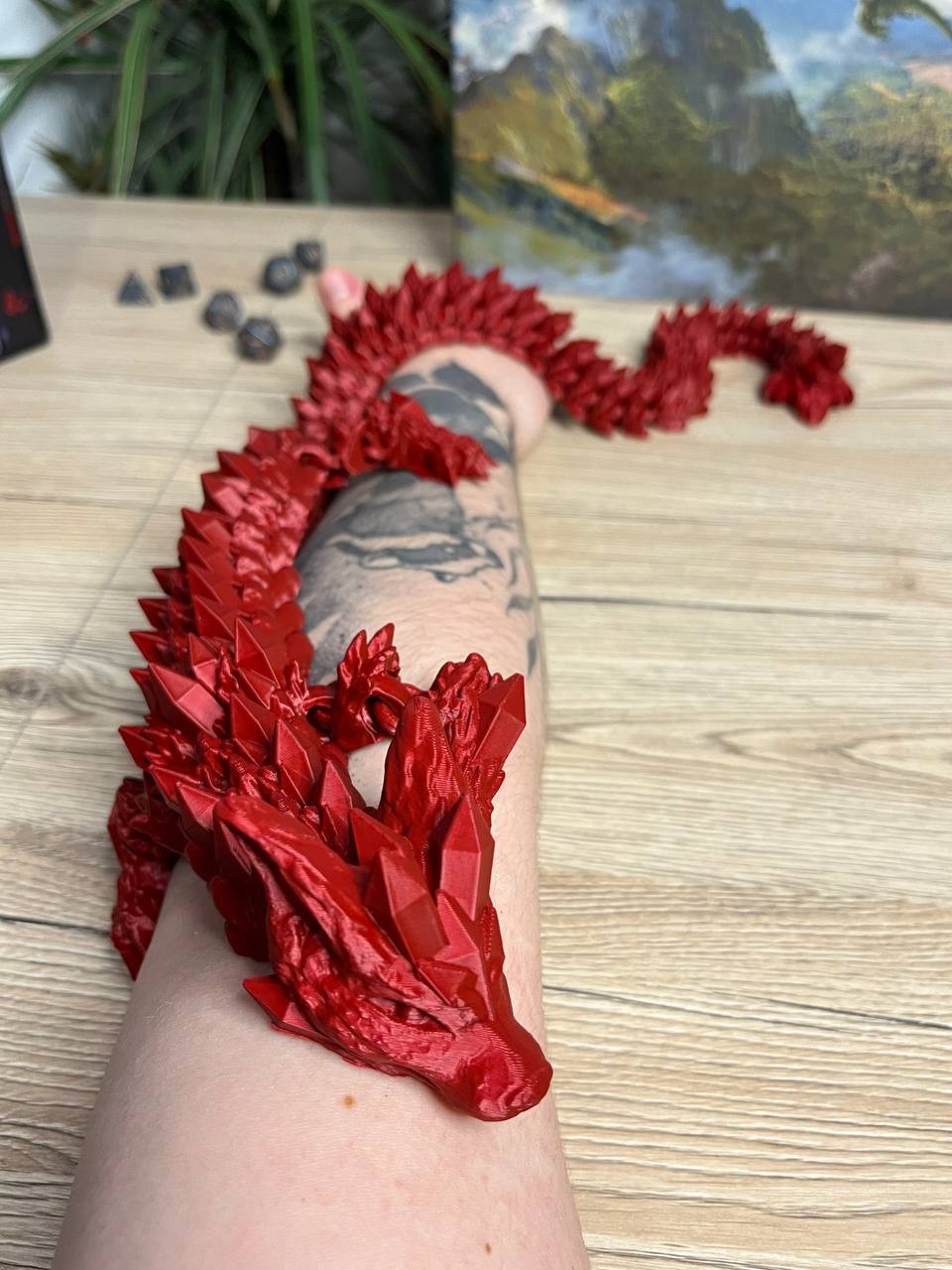 Przegubowy smok kryształowy (Szkarłat, XL, 70cm) - obrazek 4