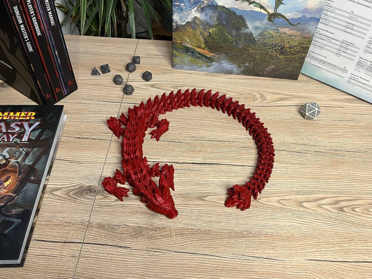 Przegubowy smok kryształowy (Szkarłat, XL, 70cm) - obrazek 5