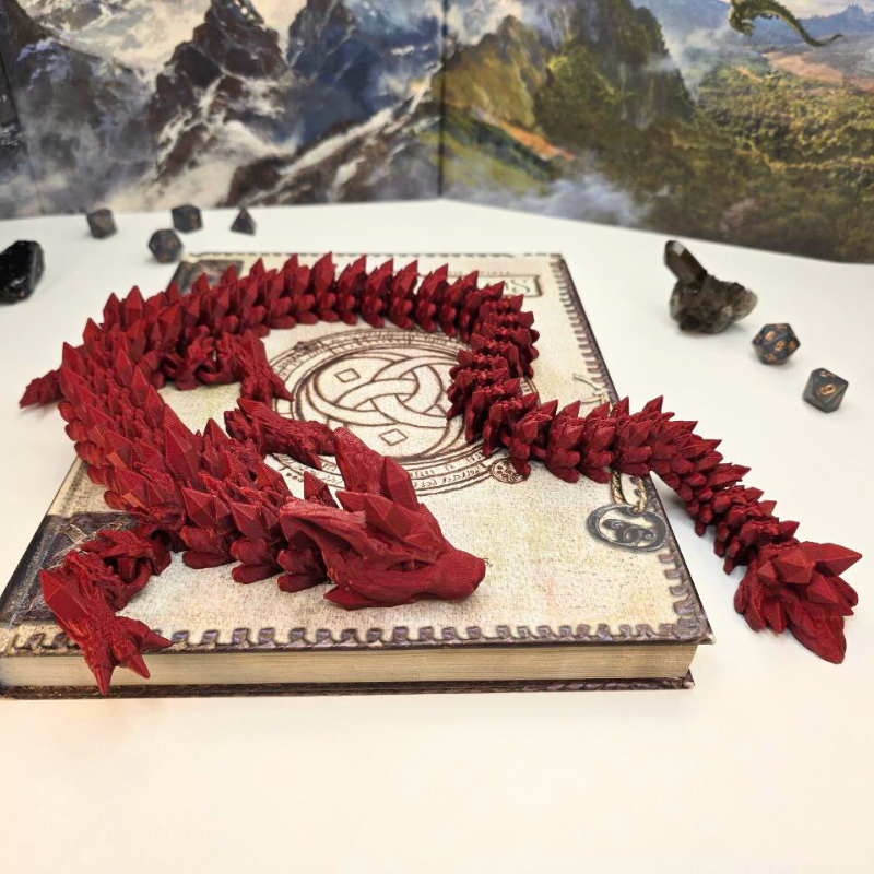 Przegubowy smok kryształowy (Szkarłat, XL, 70cm) - obrazek 2