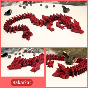 Przegubowy smok kryształowy (Szkarłat, XL, 70cm)