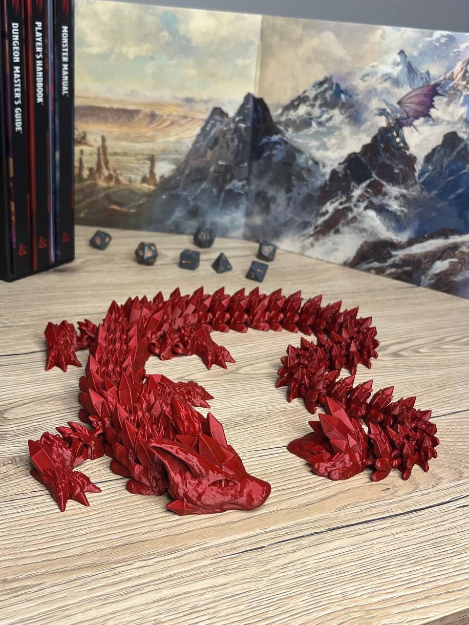 Przegubowy smok kryształowy (Szkarłat, XL, 70cm) - obrazek 3