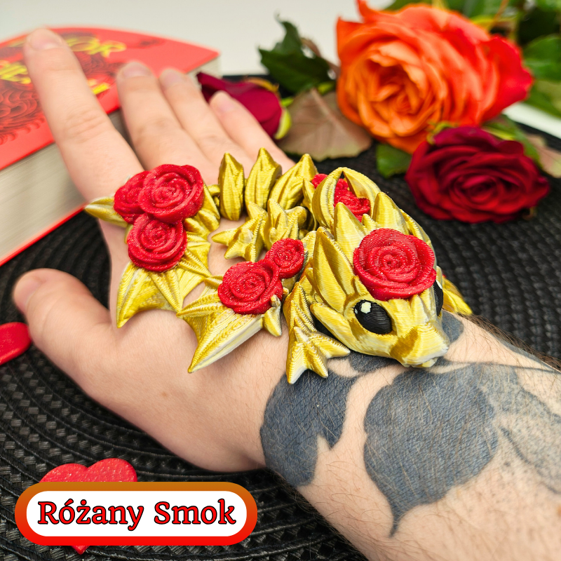 Mały smok różany (M, figurka) - obrazek 2