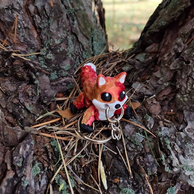 Brelok Lis Wędrowiec – Ruchoma Figurka 3D z Ogonem i Łapkami (S, ok. 6cm) - obrazek 4