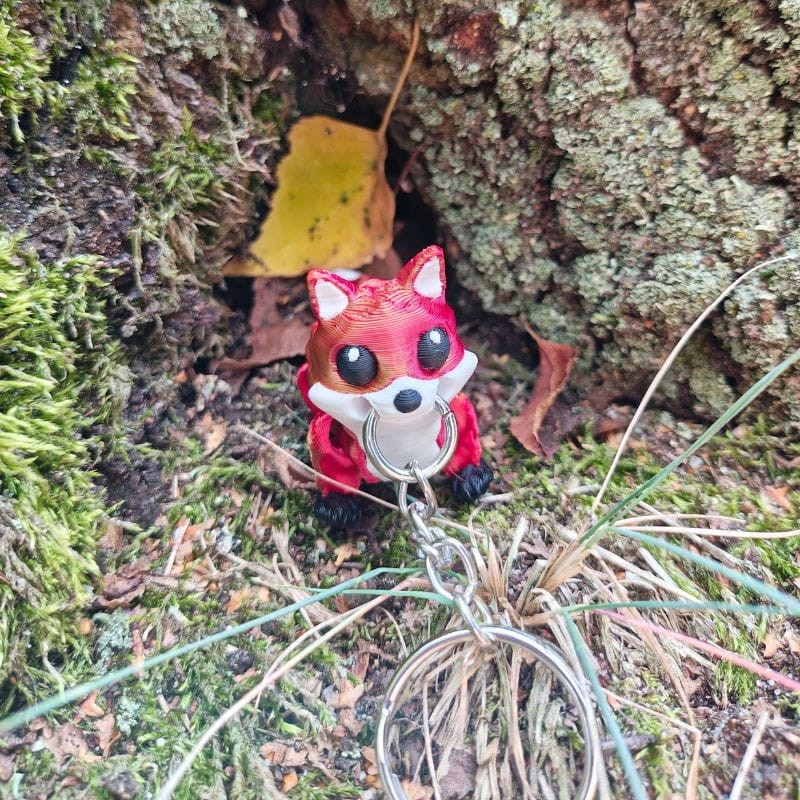 Brelok Lis Wędrowiec – Ruchoma Figurka 3D z Ogonem i Łapkami (S, ok. 6cm) - obrazek 5