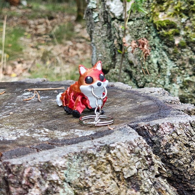 Brelok Lis Wędrowiec – Ruchoma Figurka 3D z Ogonem i Łapkami (S, ok. 6cm) - obrazek 6