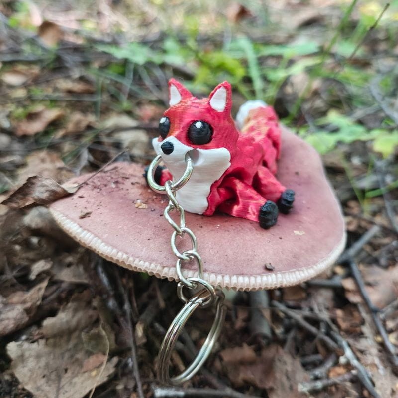 Brelok Lis Wędrowiec – Ruchoma Figurka 3D z Ogonem i Łapkami (S, ok. 6cm) - obrazek 7