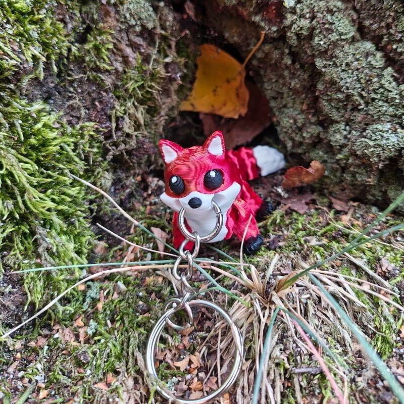 Brelok Lis Wędrowiec – Ruchoma Figurka 3D z Ogonem i Łapkami (S, ok. 6cm) - obrazek 2