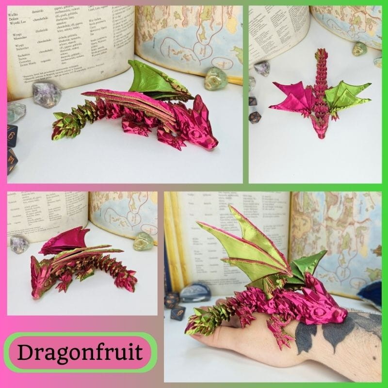 Mały Smok Kryształowy 3D – elastyczna figurka fidget (12+ kolorów) - obrazek 3