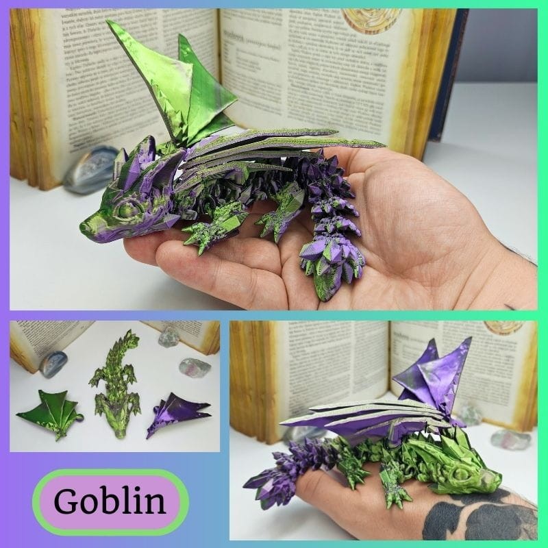 Mały Smok Kryształowy 3D – elastyczna figurka fidget (12+ kolorów) - obrazek 4