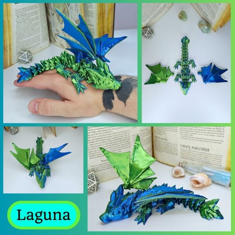 Mały Smok Kryształowy 3D – elastyczna figurka fidget (12+ kolorów) - obrazek 5