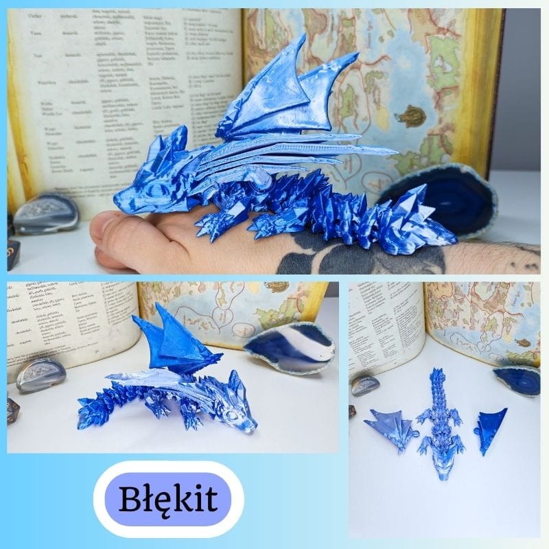 Mały Smok Kryształowy 3D – elastyczna figurka fidget (12+ kolorów) - obrazek 6