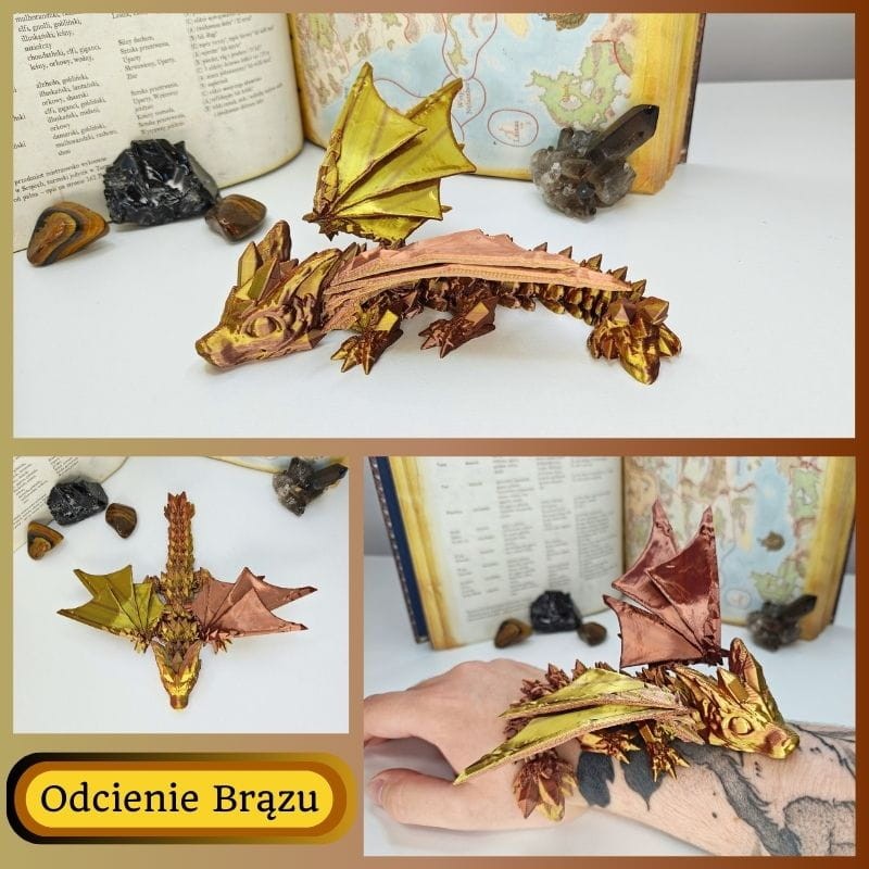 Mały Smok Kryształowy 3D – elastyczna figurka fidget (12+ kolorów) - obrazek 7