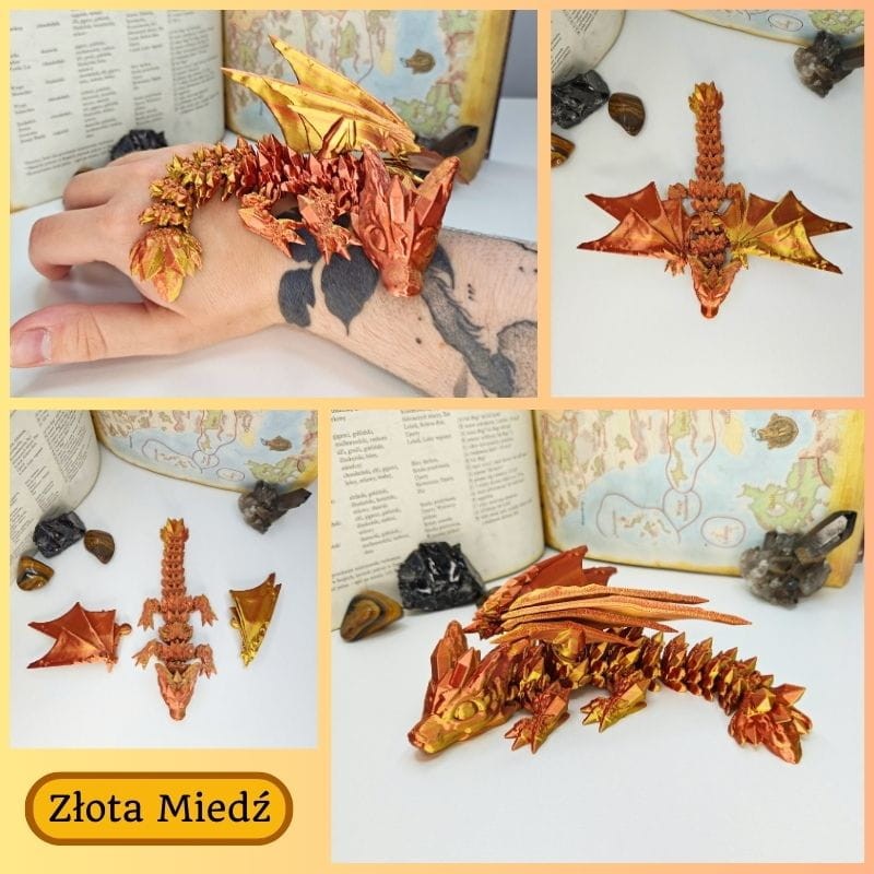 Mały Smok Kryształowy 3D – elastyczna figurka fidget (12+ kolorów) - obrazek 8