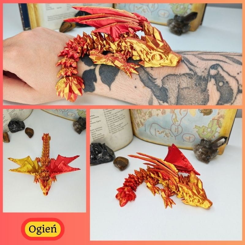 Mały Smok Kryształowy 3D – elastyczna figurka fidget (12+ kolorów) - obrazek 9