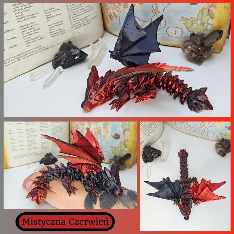 Mały Smok Kryształowy 3D – elastyczna figurka fidget (12+ kolorów) - obrazek 10