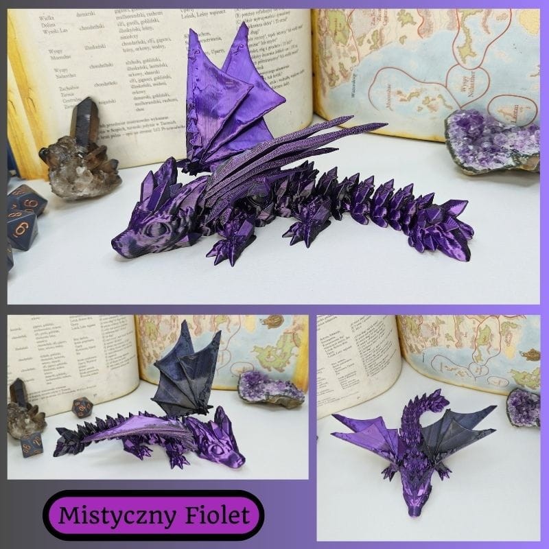 Mały Smok Kryształowy 3D – elastyczna figurka fidget (12+ kolorów) - obrazek 11