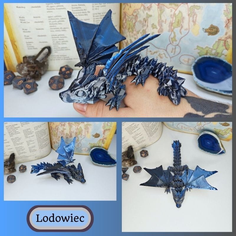 Mały Smok Kryształowy 3D – elastyczna figurka fidget (12+ kolorów) - obrazek 14