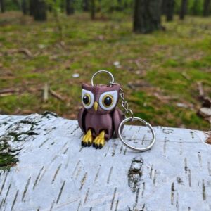 Brelok Leśna Sowa 3D – Twój Mądry Strażnik Kluczy