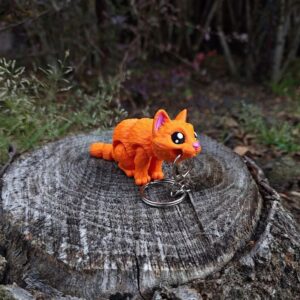 Ruchomy Brelok Rudy Kot 3D – Twój Gibki Towarzysz