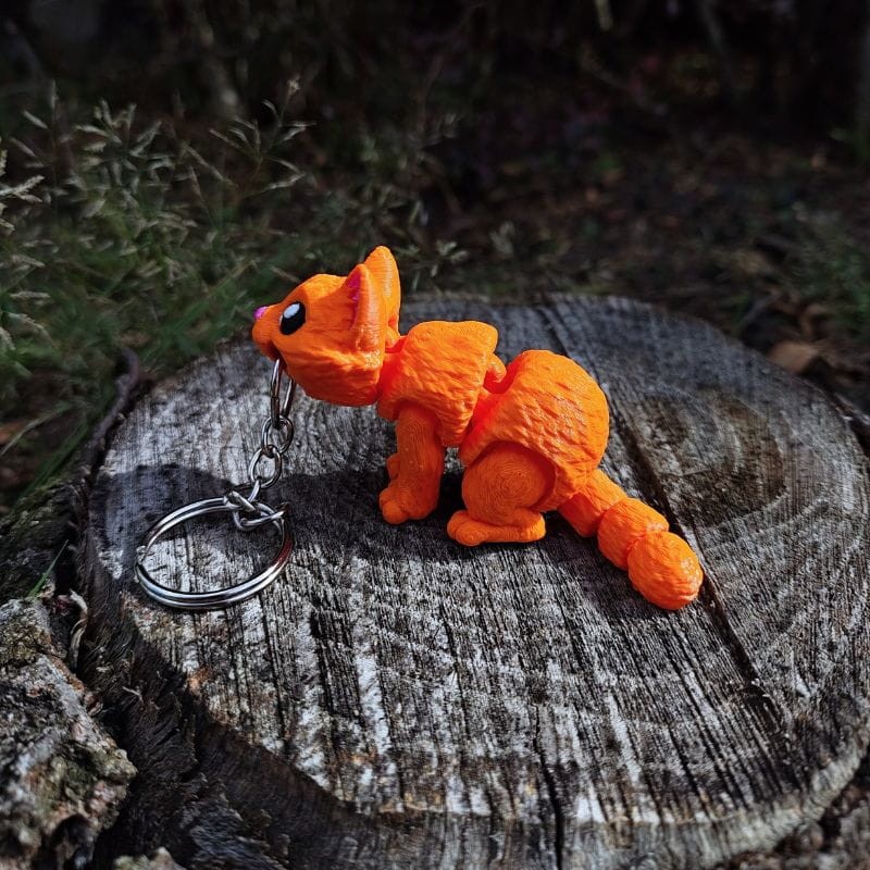 Ruchomy Brelok Rudy Kot 3D – Twój Gibki Towarzysz - obrazek 4