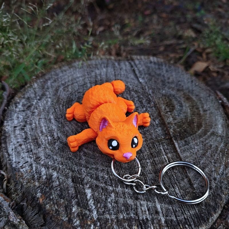 Ruchomy Brelok Rudy Kot 3D – Twój Gibki Towarzysz - obrazek 5