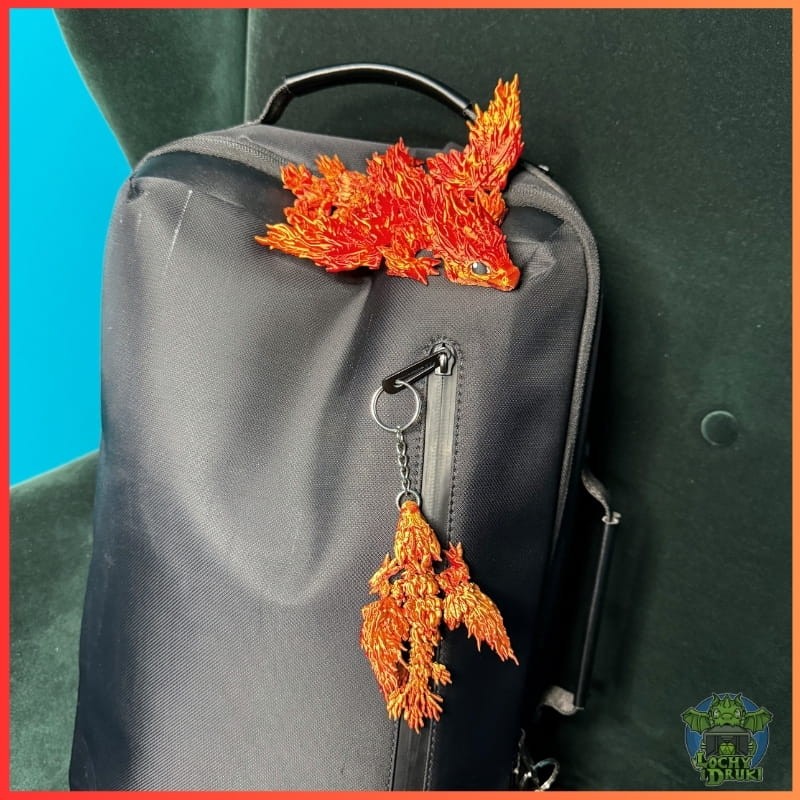 Zestaw: Smoczy Feniks (Figurka 17 cm + Brelok 9 cm) – Ognisty Duet - obrazek 3