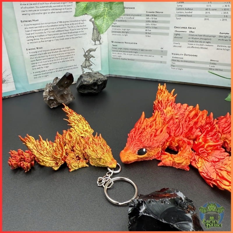 Zestaw: Smoczy Feniks (Figurka 17 cm + Brelok 9 cm) – Ognisty Duet - obrazek 5