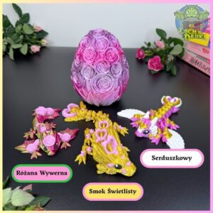 Zestaw: Różowe Różane Jajo + Smok (Wybierz Swojego Ulubieńca!)