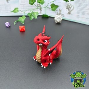 Czerwony Smok Chibi – Figurka 3D FDM (Dungeons & Dragons)