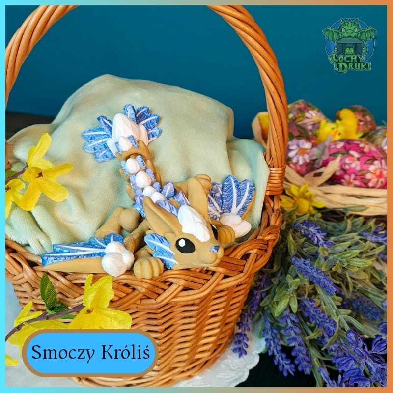 Figurka Smoczy Króliś – Strażnik Mroźnej Pustyni | Ruchoma Magia 3D