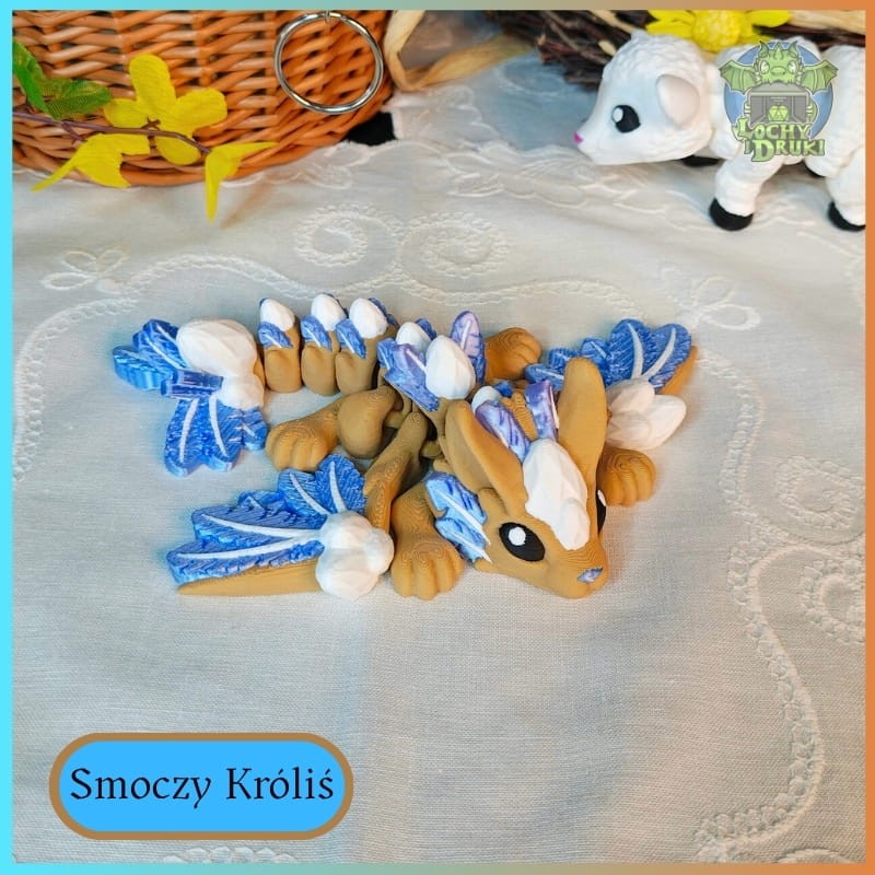 Figurka Smoczy Króliś – Strażnik Mroźnej Pustyni | Ruchoma Magia 3D - obrazek 3