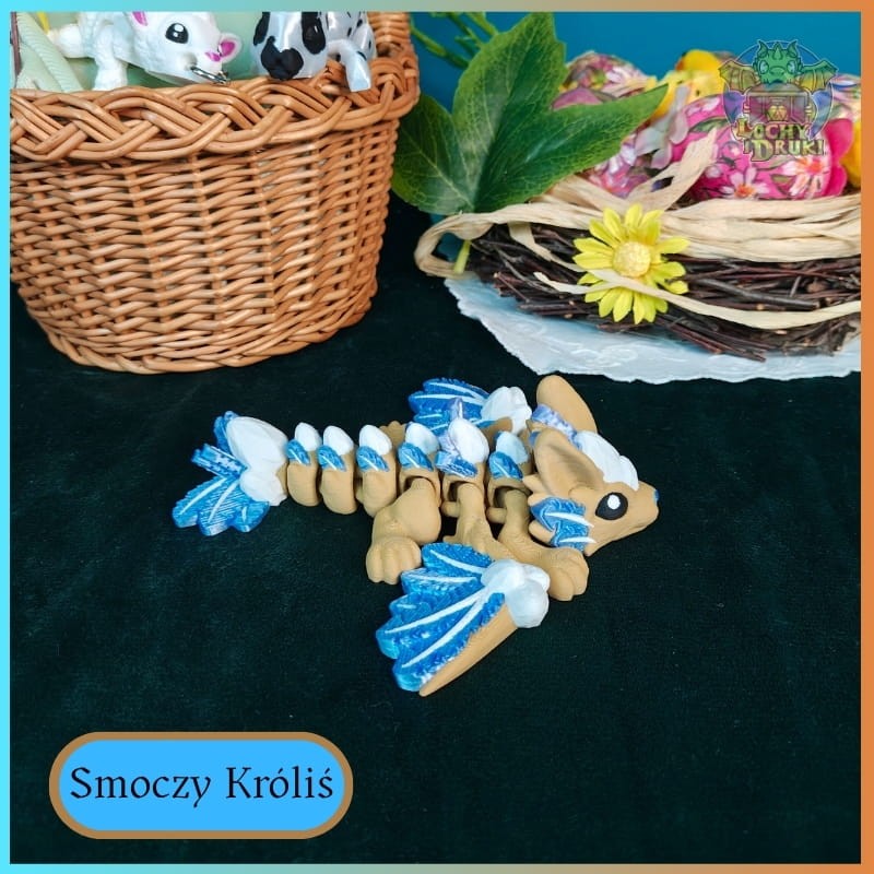 Figurka Smoczy Króliś – Strażnik Mroźnej Pustyni | Ruchoma Magia 3D - obrazek 6